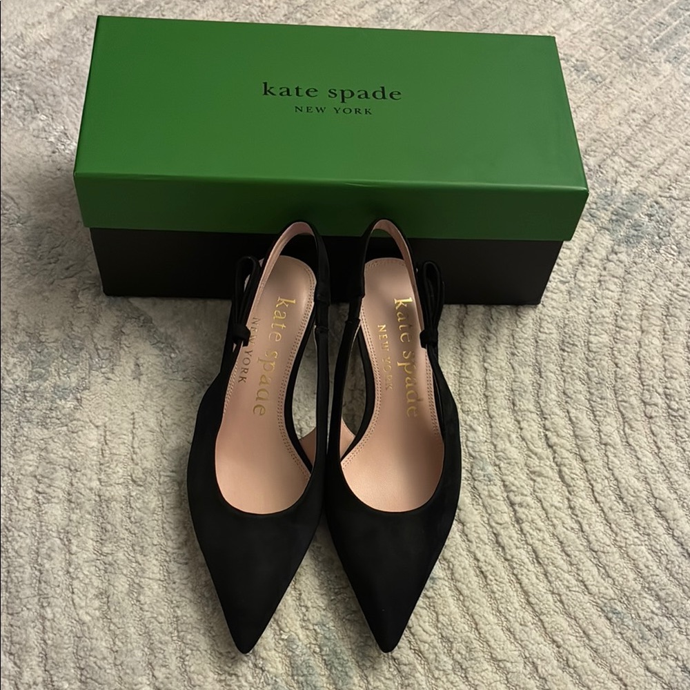 kate spade Black Pointed Slingback Pumps